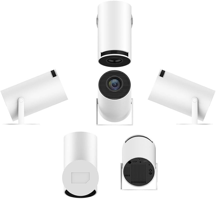 Smart Projector with built-in Apps, Wifi Bluetooth Projector 4K 1080P, Auto Keystone, Short Throw Projector and 180° Adjustable, Mini Portable Outdoor Movie Projector.