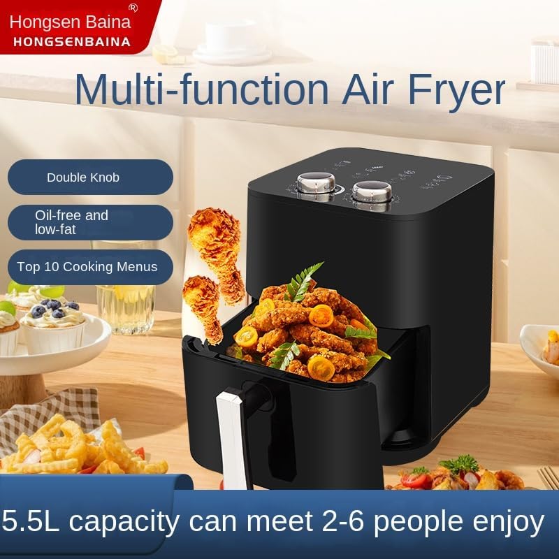 DIGIMARK Air Fryer DGM-A3638 5.5L Large Capacity Digital Air Fryer 1500W Fast Cooking Oil-Free Fryer for Healthy Meals, Roasting, Baking & Grilling – Black