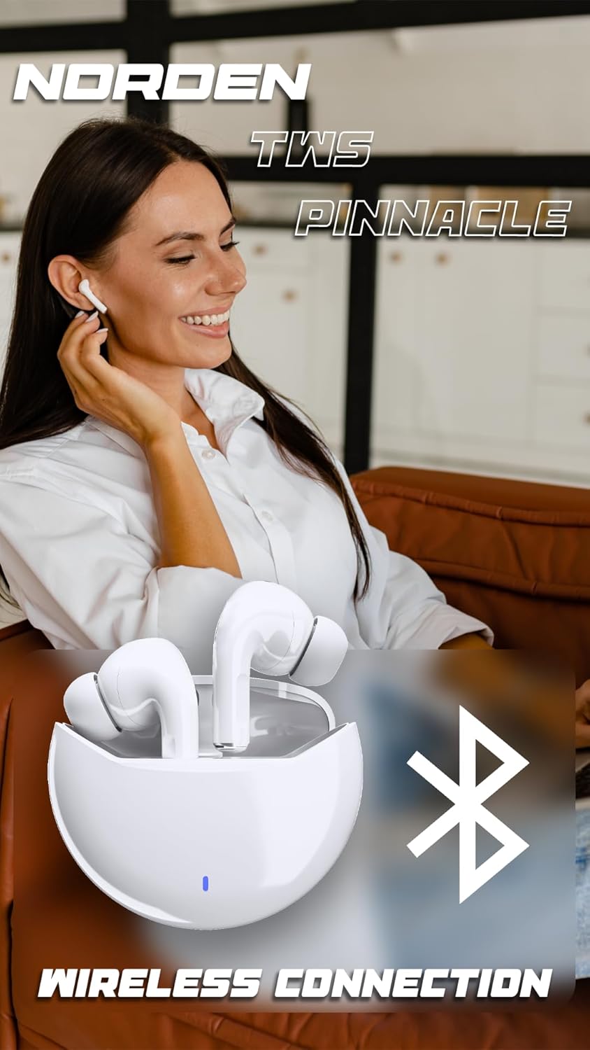 Norden TWS Pinnacle Pro Wireless Bluetooth 5.3 Earphones with Type-C Charging