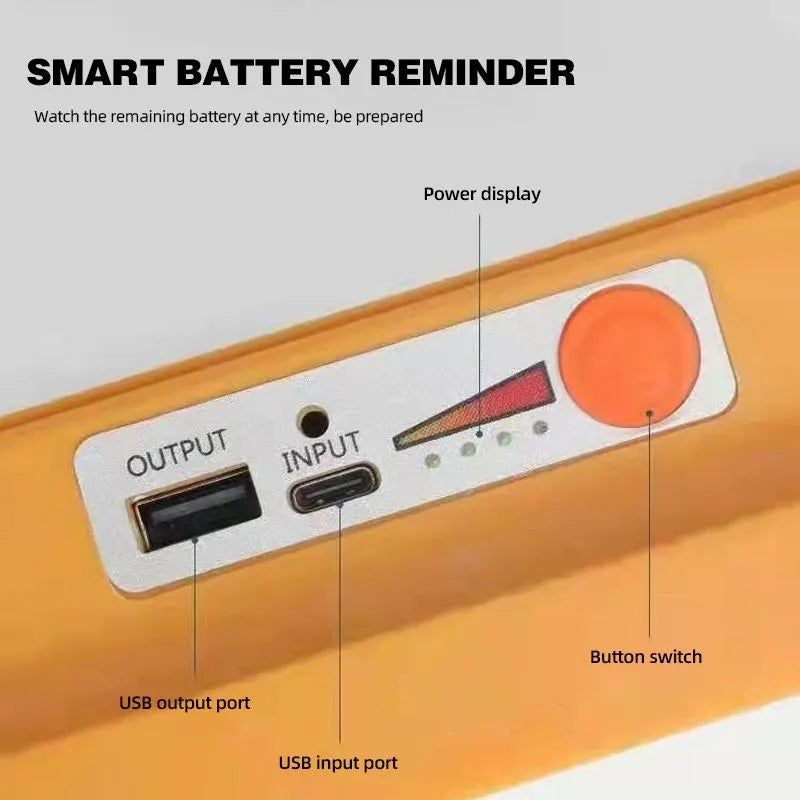 Solar Work Light LED Floodlight Solar Light With Motion Sensor IP66 Waterproof Emergency Security Light For Outdoor Portable Camping Lamp LED Spot Light - 200W - Yellow